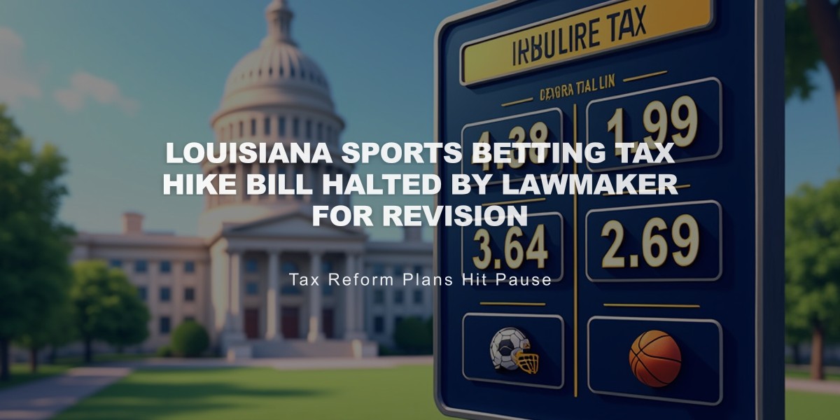 Louisiana Sports Betting Tax Hike Bill Halted by Lawmaker for Revision