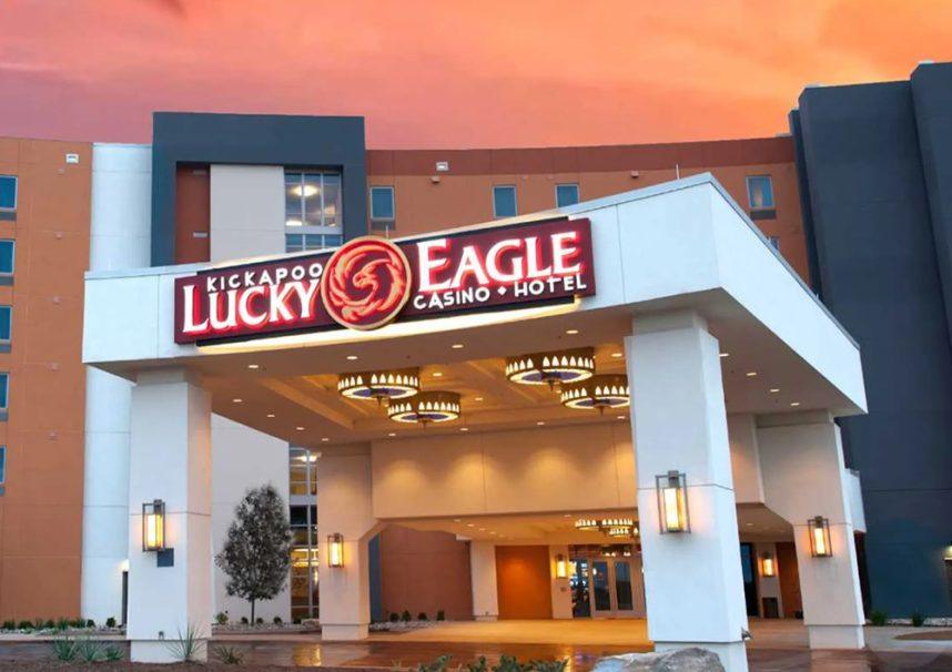 Lucky Eagle Casino entrance with signage