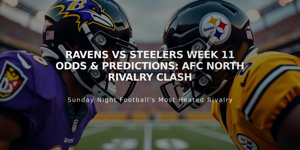 Ravens vs Steelers Week 11 Odds & Predictions: AFC North Rivalry Clash