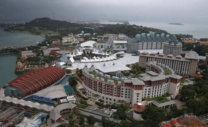 Aerial view of Sentosa resort island