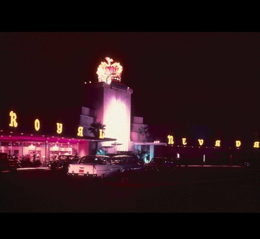 UNLV campus lit up at night