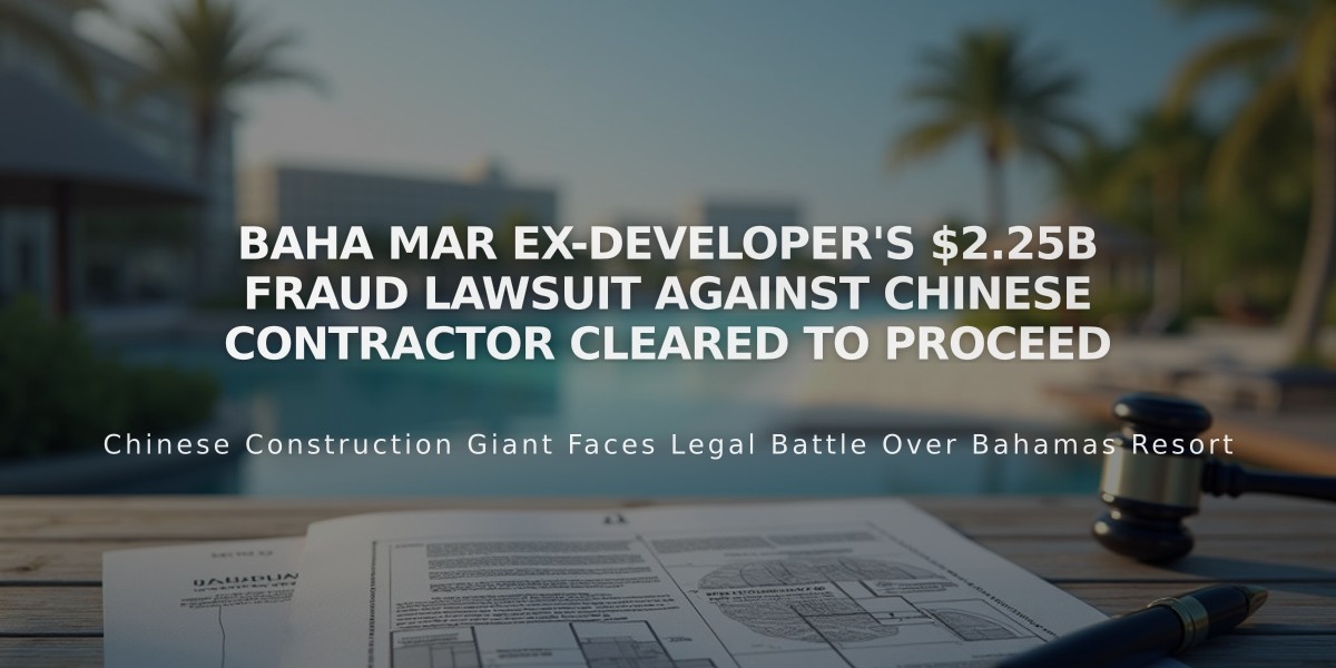 Baha Mar Ex-Developer's $2.25B Fraud Lawsuit Against Chinese Contractor Cleared to Proceed