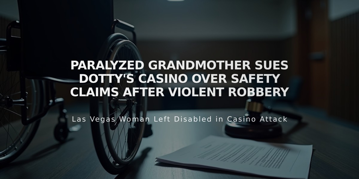 Paralyzed Grandmother Sues Dotty's Casino Over Safety Claims After Violent Robbery