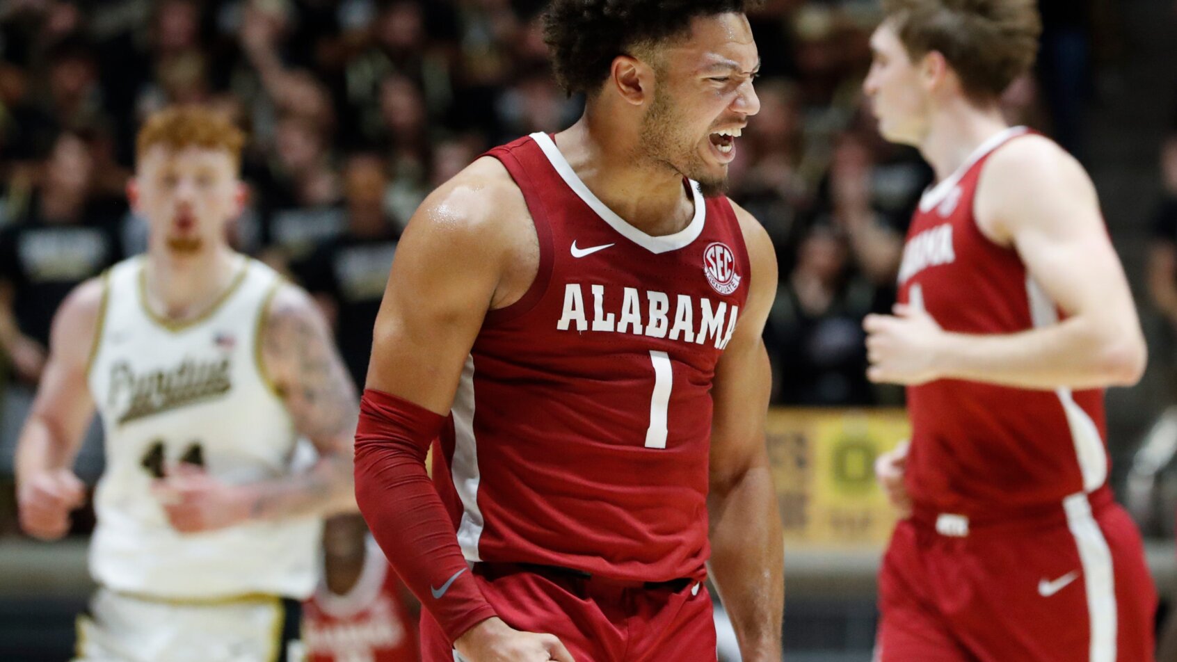 agitated basketball player shouting in rage