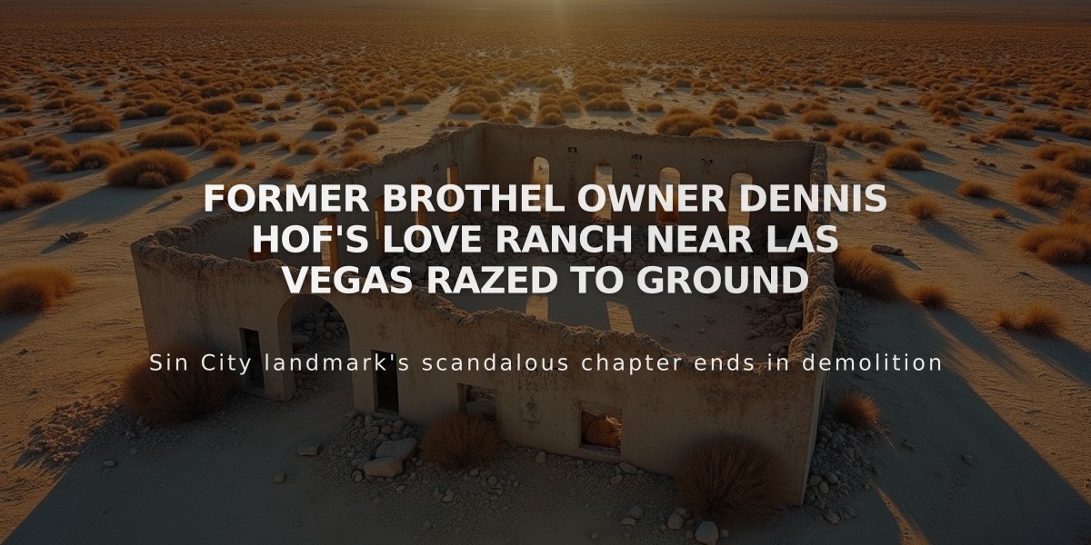 Former Brothel Owner Dennis Hof's Love Ranch Near Las Vegas Razed to Ground