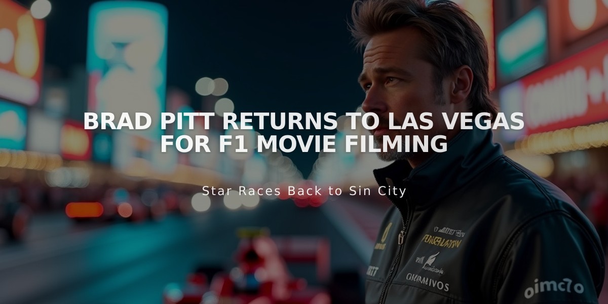 Brad Pitt Returns to Las Vegas for F1 Movie Filming