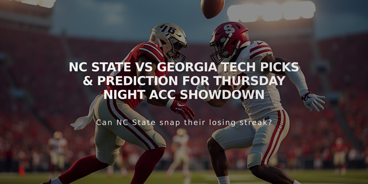 NC State vs Georgia Tech Picks & Prediction for Thursday Night ACC Showdown