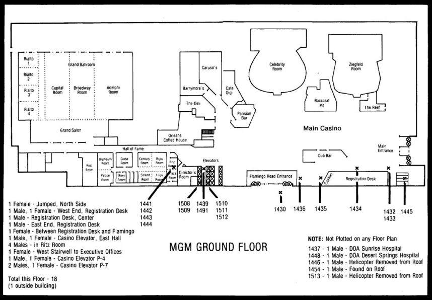 MGM Grand floorplan showing fire victims