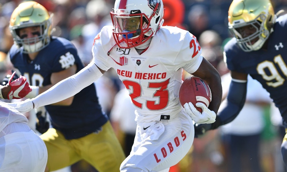 New Mexico Lobos player celebrates touchdown