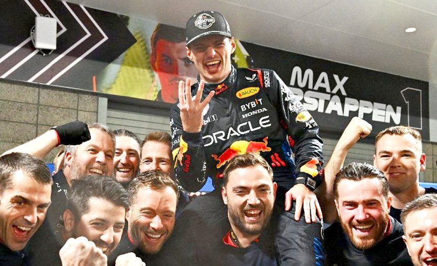 Max Verstappen smiling at F1 event