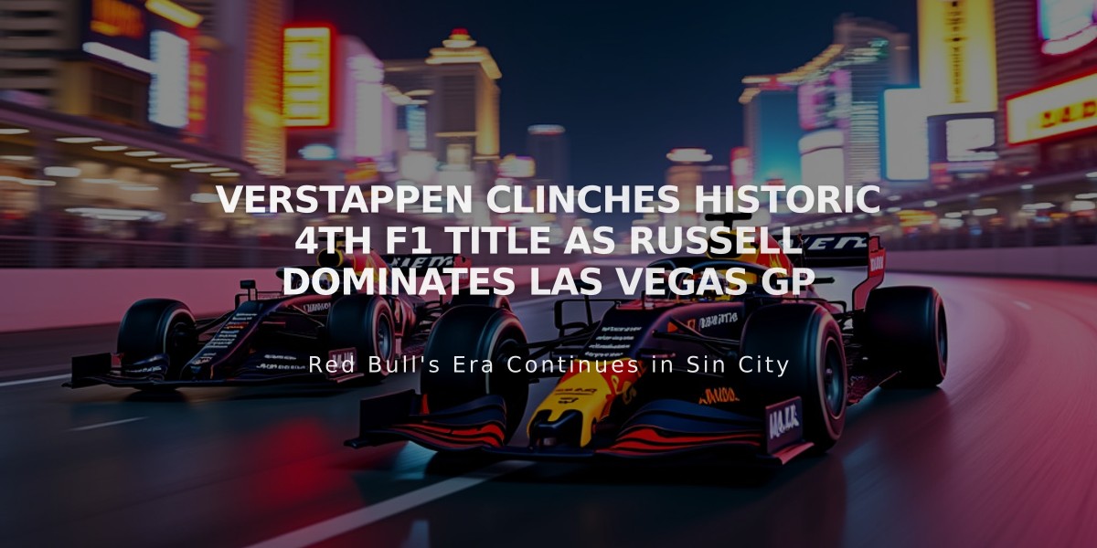 Verstappen Clinches Historic 4th F1 Title as Russell Dominates Las Vegas GP