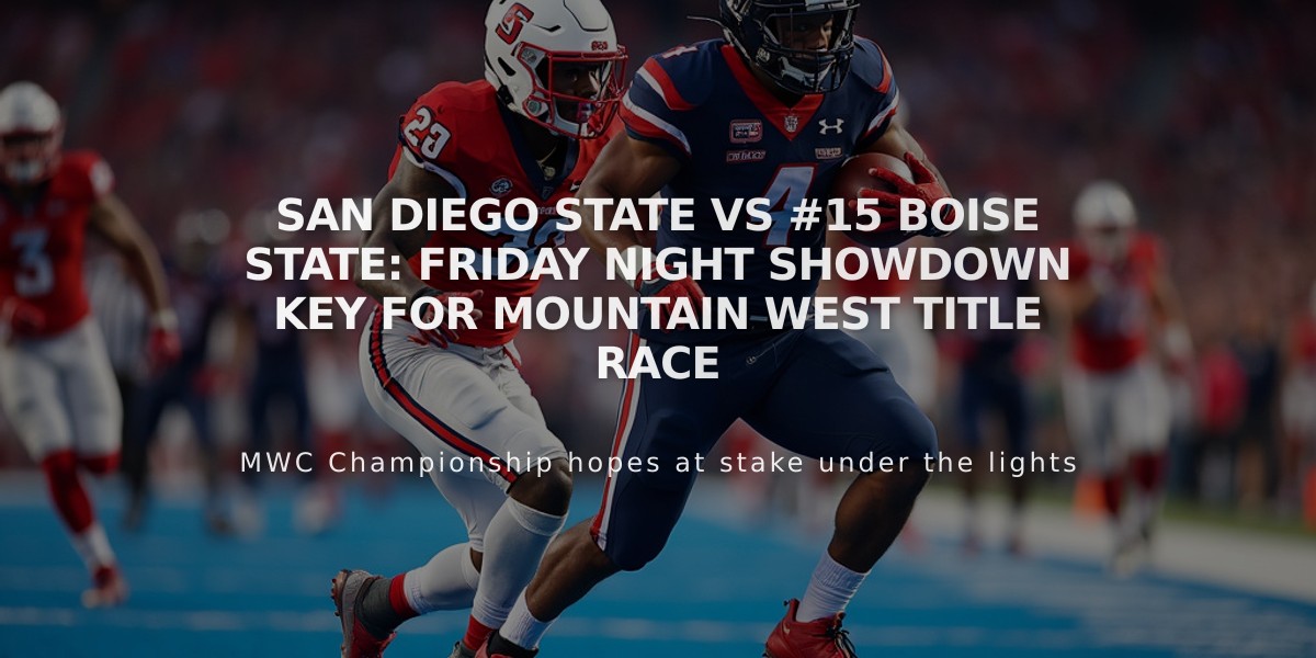 San Diego State vs #15 Boise State: Friday Night Showdown Key for Mountain West Title Race