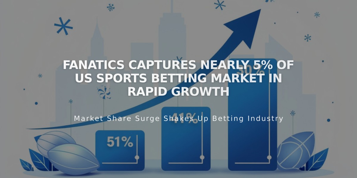 Fanatics Captures Nearly 5% of US Sports Betting Market in Rapid Growth