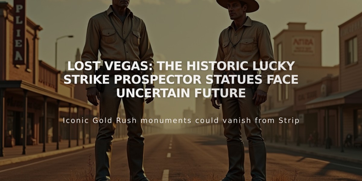 LOST VEGAS: The Historic Lucky Strike Prospector Statues Face Uncertain Future