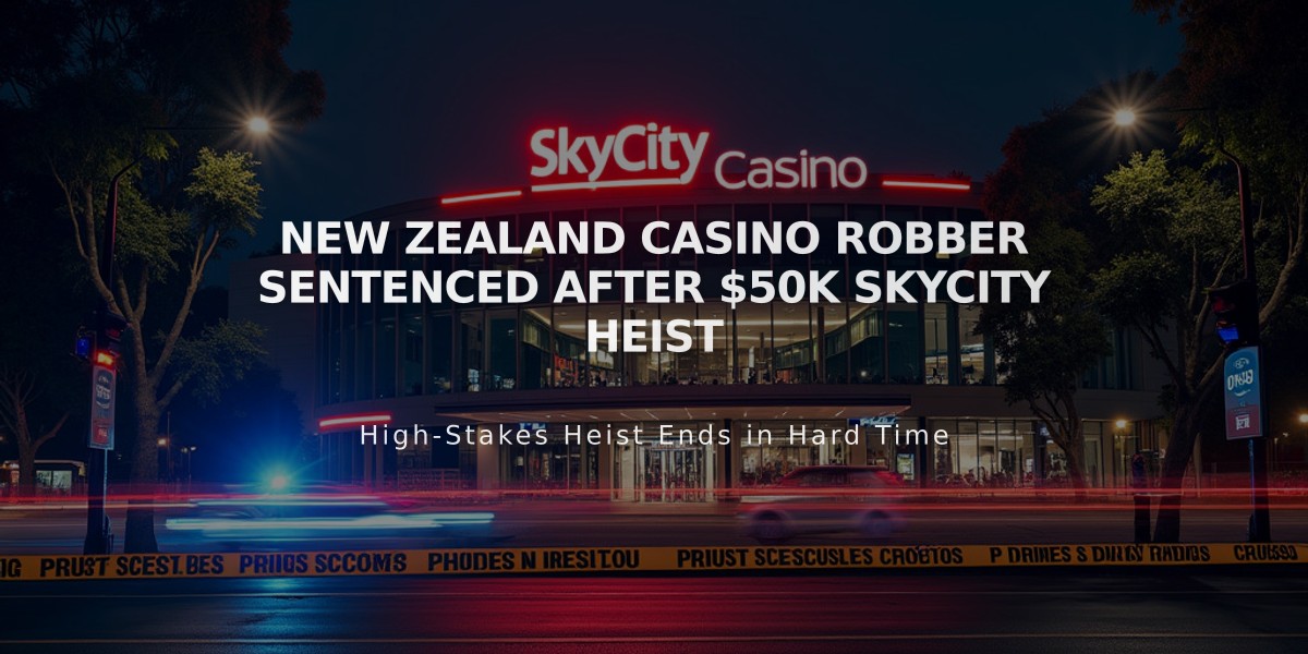 New Zealand Casino Robber Sentenced After $50K SkyCity Heist