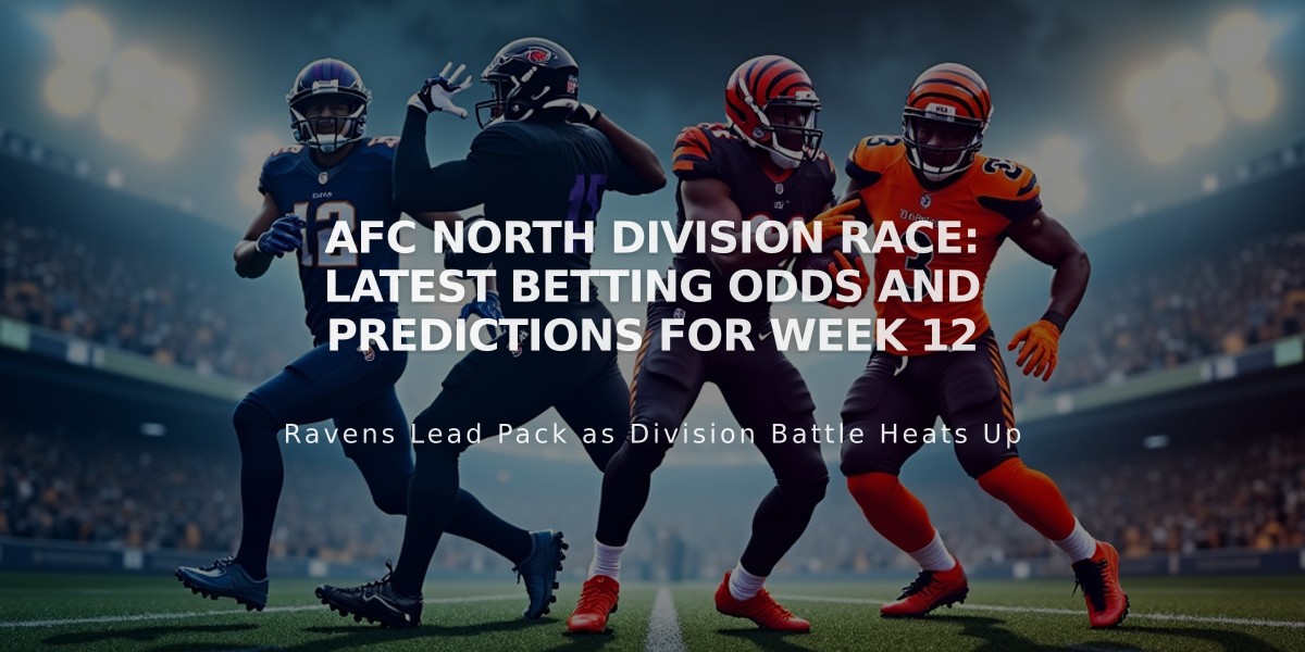 AFC North Division Race: Latest Betting Odds and Predictions for Week 12