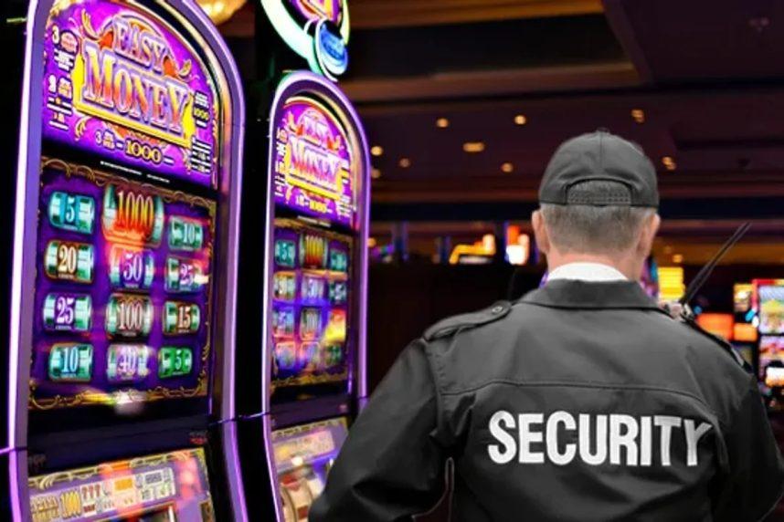 Casino security guard on duty