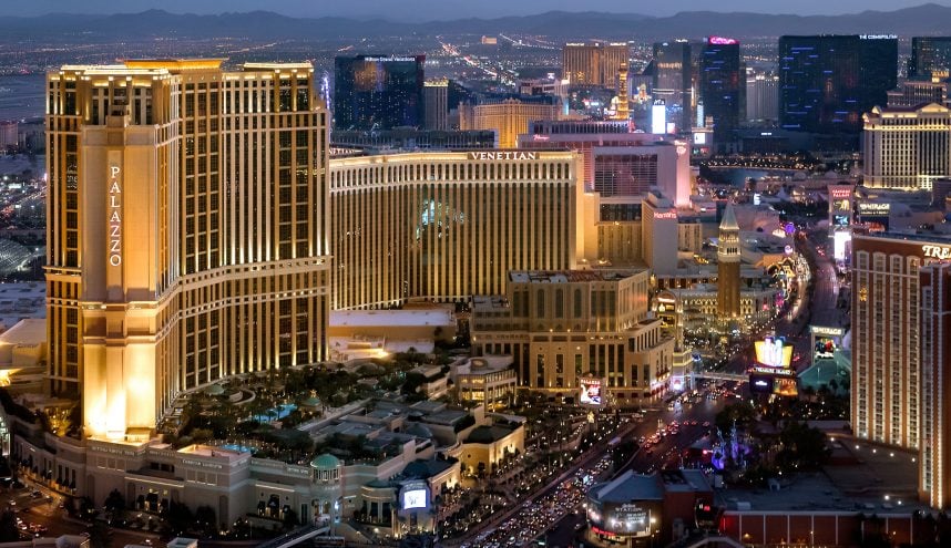 Venetian Hotel aerial view Las Vegas