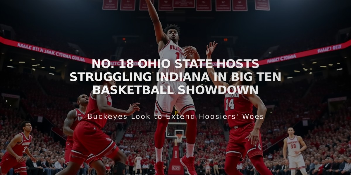 No. 18 Ohio State Hosts Struggling Indiana in Big Ten Basketball Showdown