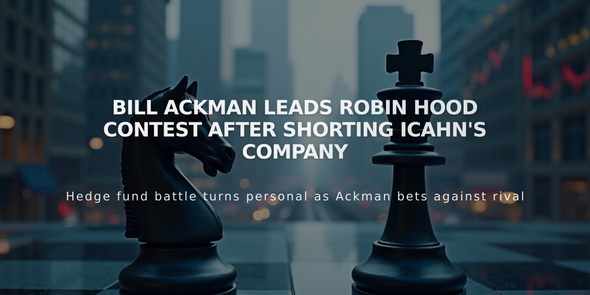 Bill Ackman Leads Robin Hood Contest After Shorting Icahn's Company