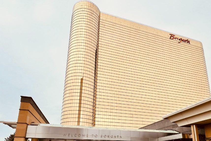 Borgata Hotel lit at night