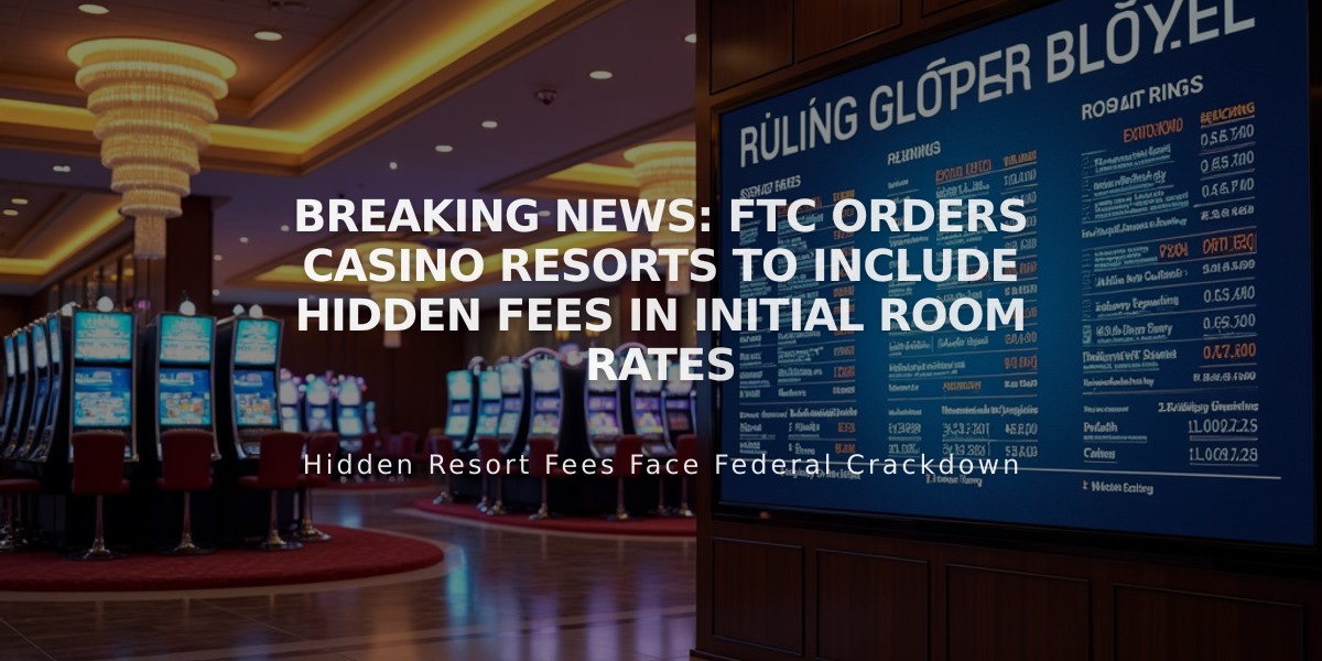 Breaking News: FTC Orders Casino Resorts to Include Hidden Fees in Initial Room Rates