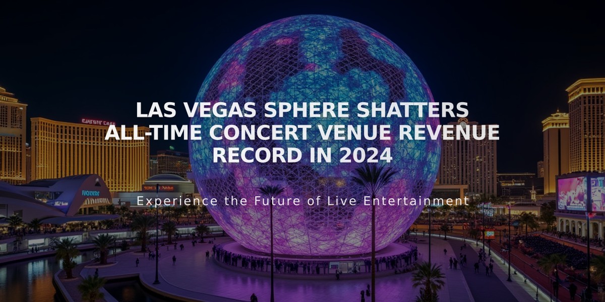 Las Vegas Sphere Shatters All-Time Concert Venue Revenue Record in 2024