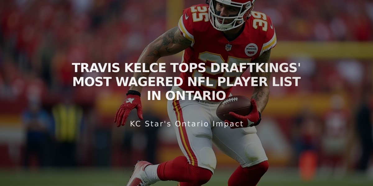 Travis Kelce Tops DraftKings' Most Wagered NFL Player List in Ontario