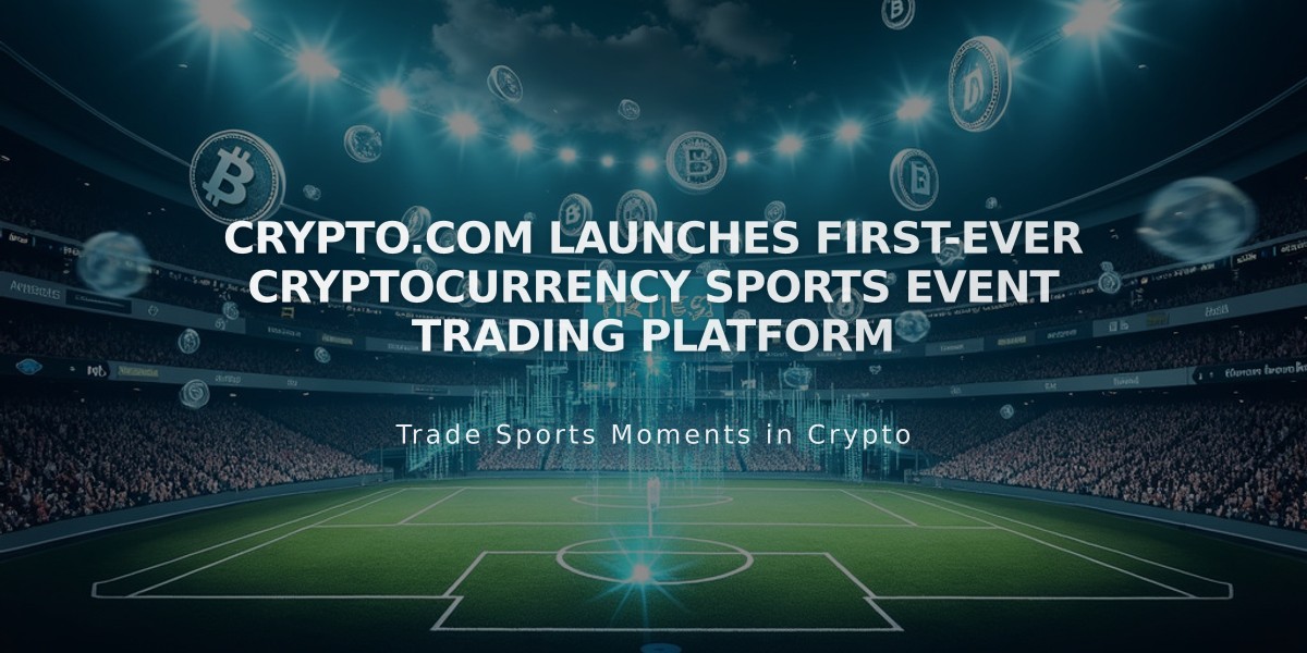 Crypto.com Launches First-Ever Cryptocurrency Sports Event Trading Platform