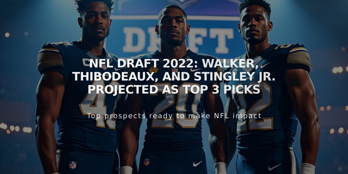 NFL Draft 2022: Walker, Thibodeaux, and Stingley Jr. Projected as Top 3 Picks