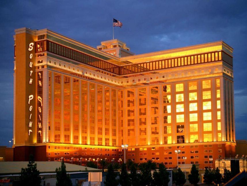 South Point Casino illuminated at night