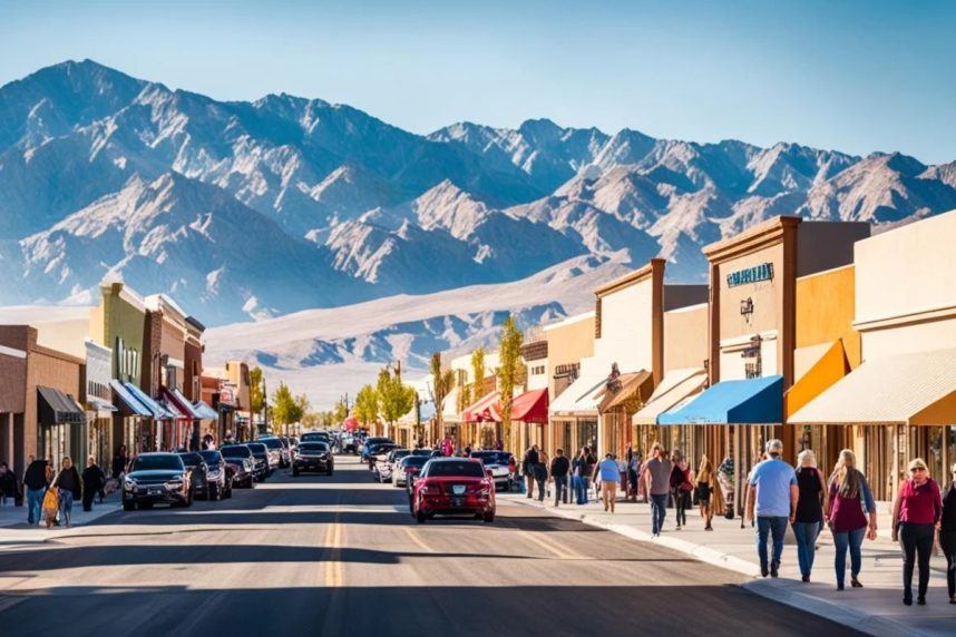 Busy street in Pahrump, Nevada