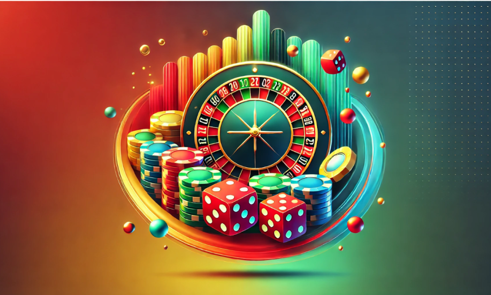 Roulette wheel and dice