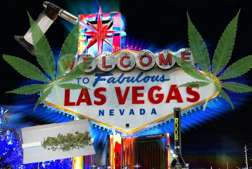 Cannabis-themed Las Vegas welcome sign