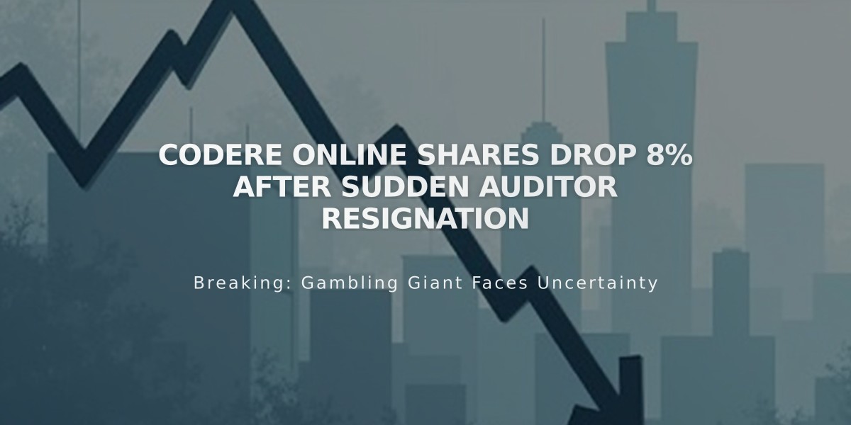 Codere Online Shares Drop 8% After Sudden Auditor Resignation