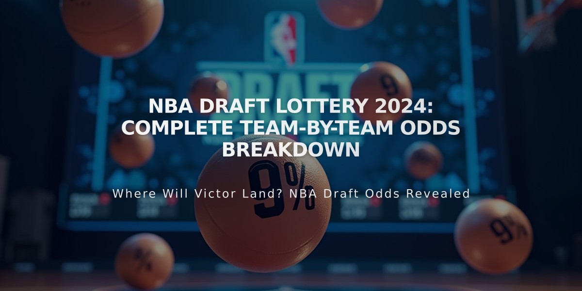 NBA Draft Lottery 2024: Complete Team-by-Team Odds Breakdown