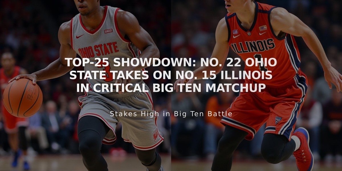 Top-25 Showdown: No. 22 Ohio State Takes on No. 15 Illinois in Critical Big Ten Matchup