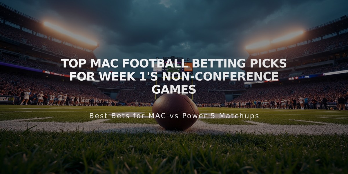 Top MAC Football Betting Picks for Week 1's Non-Conference Games