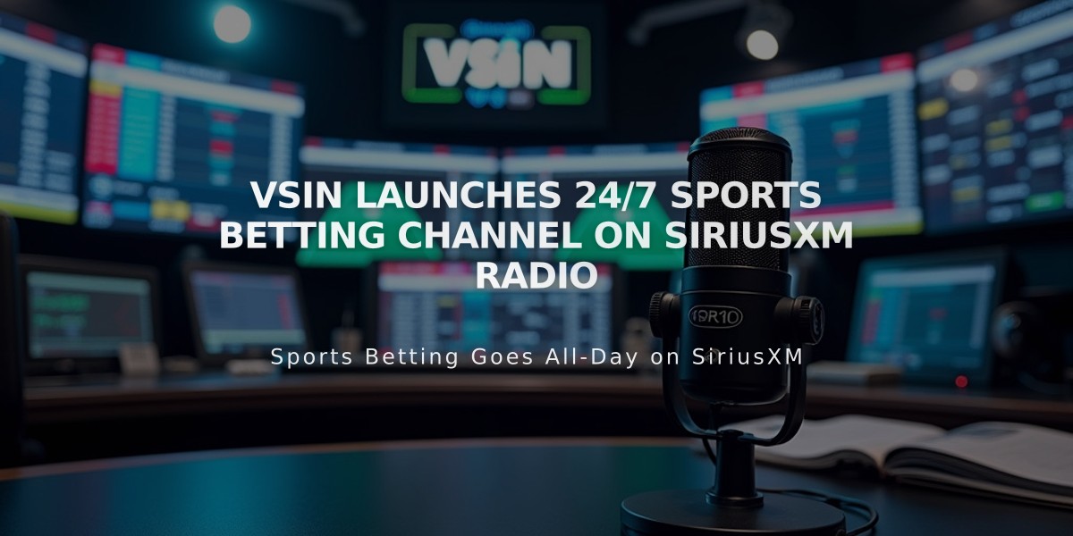 VSiN Launches 24/7 Sports Betting Channel on SiriusXM Radio