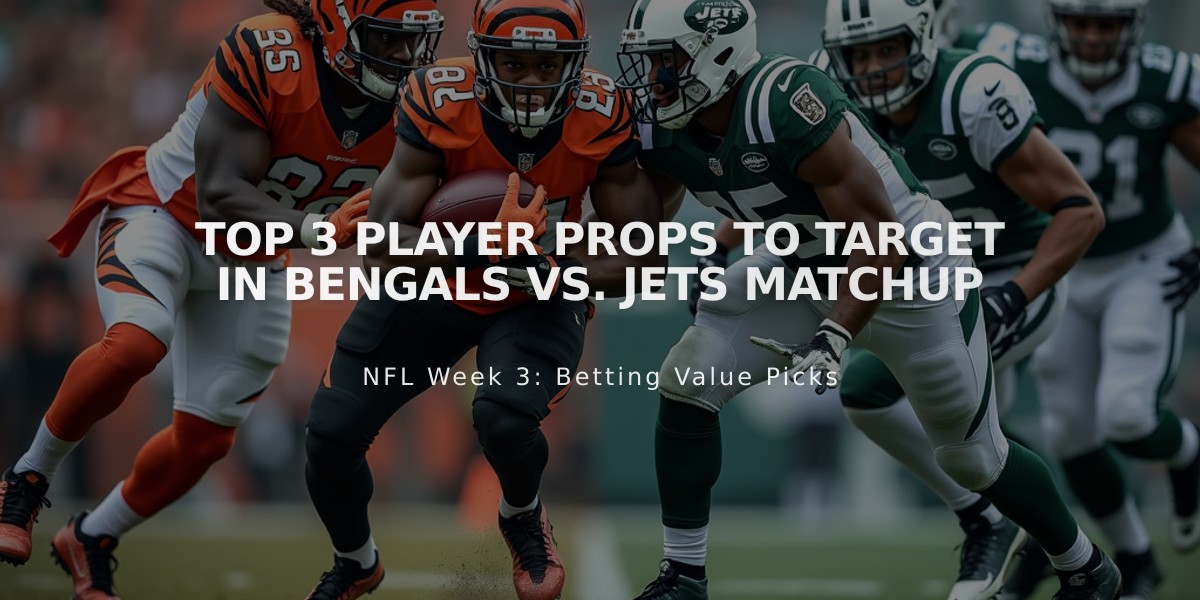 Top 3 Player Props to Target in Bengals vs. Jets Matchup