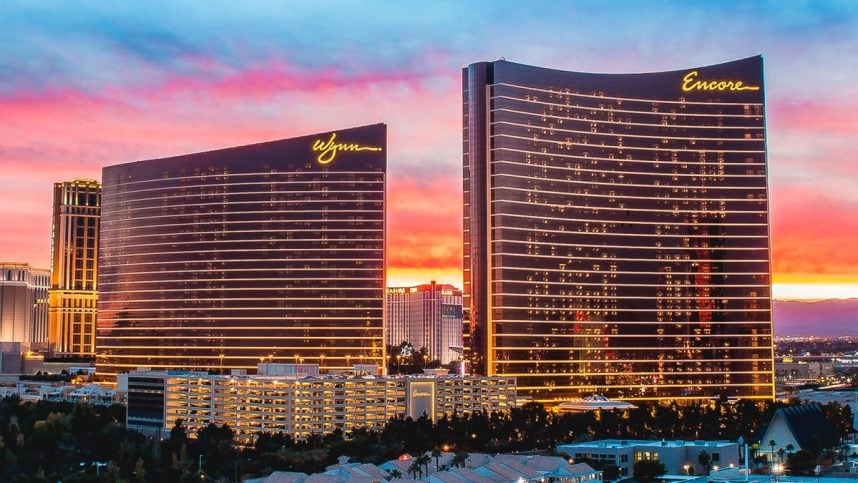 Wynn Encore Vegas casinos at sunset