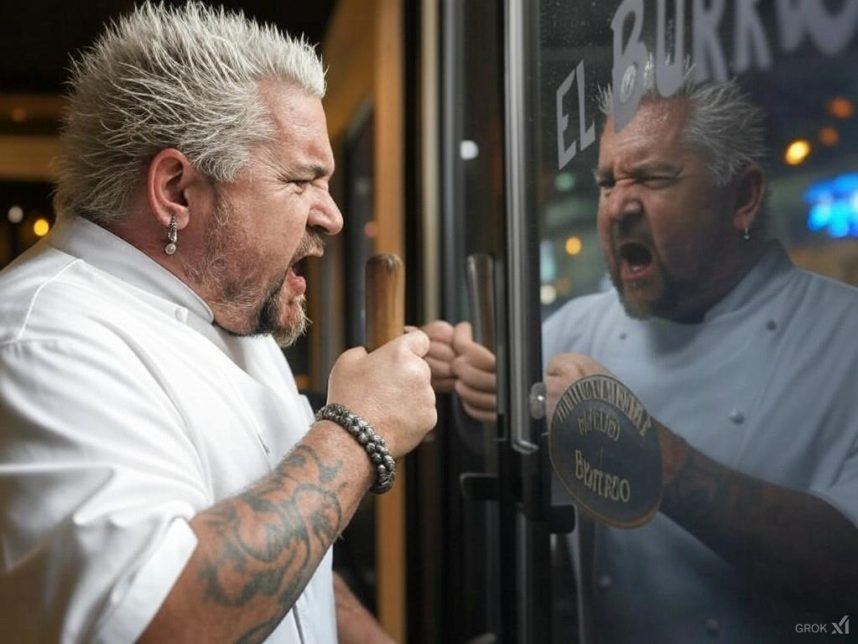 Guy Fieri shouting passionately