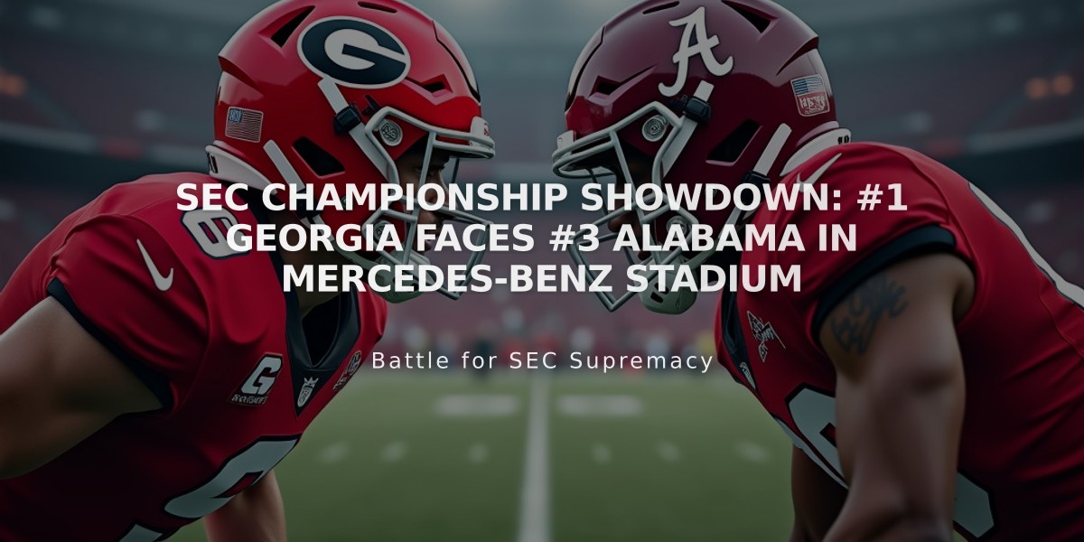 SEC Championship Showdown: #1 Georgia Faces #3 Alabama in Mercedes-Benz Stadium