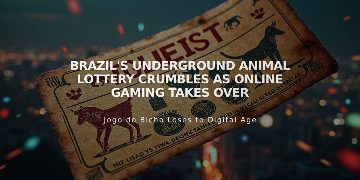 Brazil's Underground Animal Lottery Crumbles as Online Gaming Takes Over