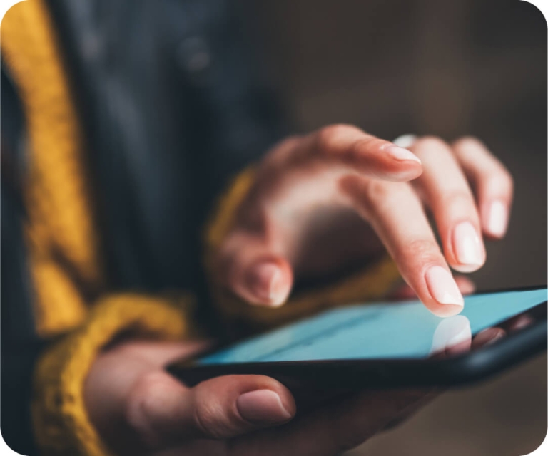 Person gambling on mobile phone