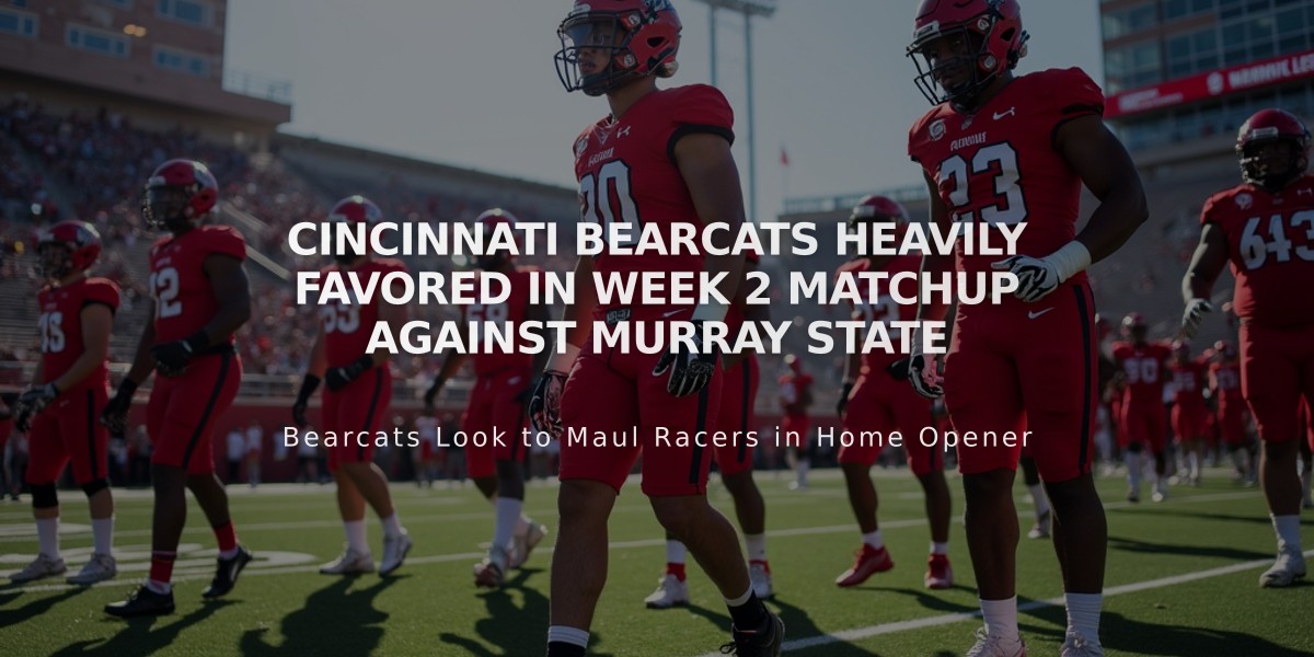 Cincinnati Bearcats Heavily Favored in Week 2 Matchup Against Murray State