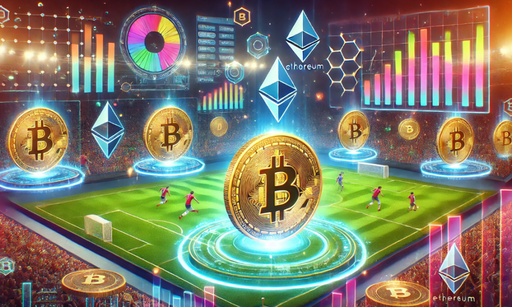 Crypto tokens in stadium setting