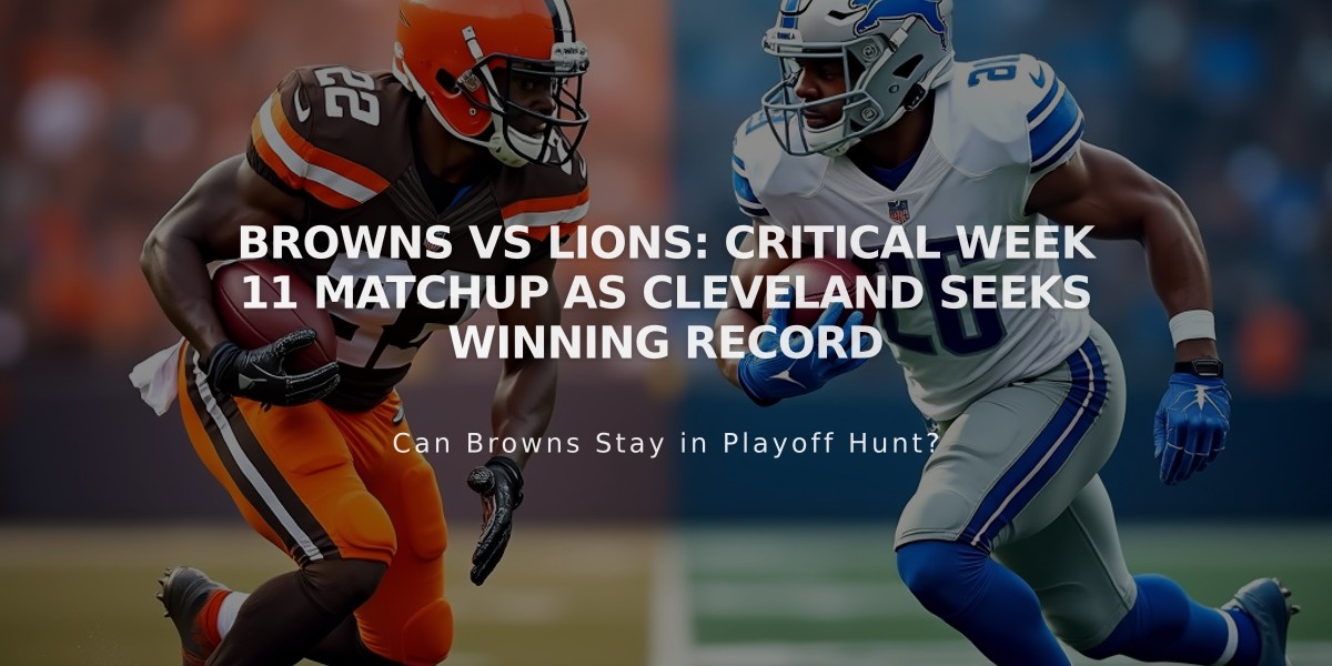 Browns vs Lions: Critical Week 11 Matchup as Cleveland Seeks Winning Record