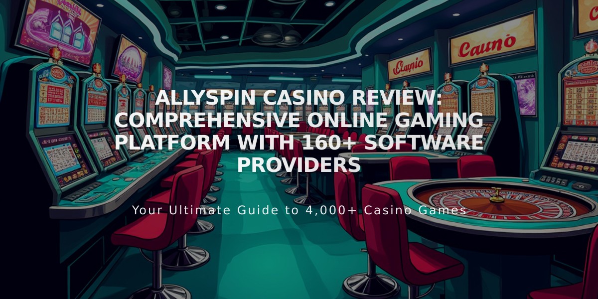 Allyspin Casino Review: Comprehensive Online Gaming Platform With 160+ Software Providers