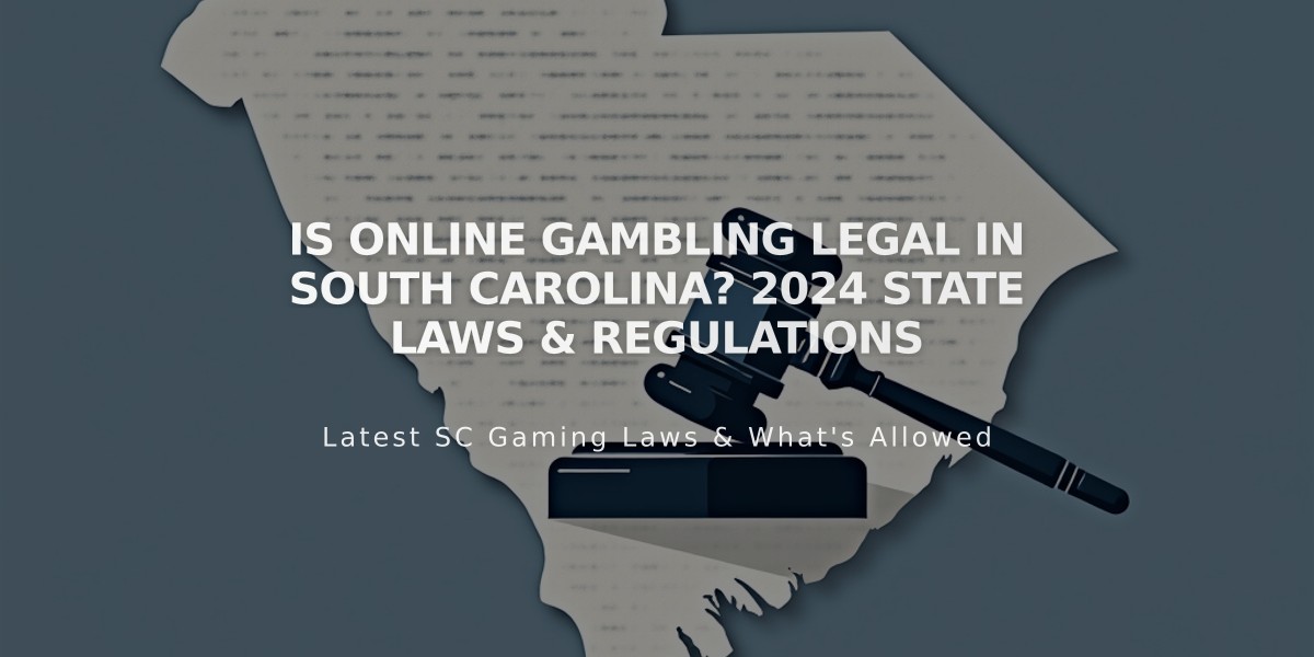 Is Online Gambling Legal in South Carolina? 2024 State Laws & Regulations